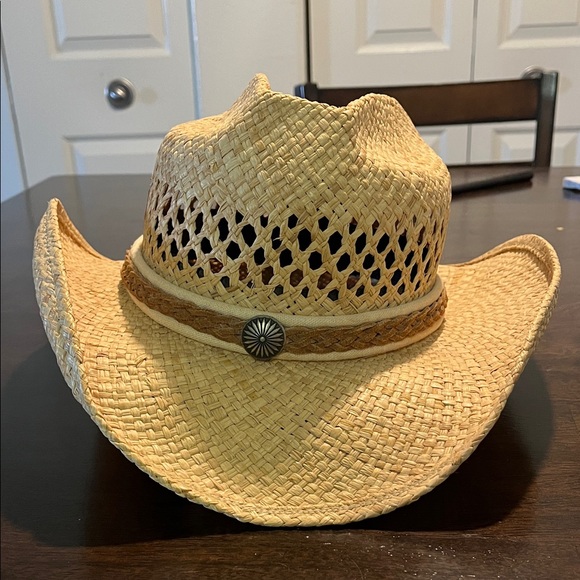 Shady Brady Accessories - Shady Brady hat Woven Straw Western Hat with Braided Leather Band